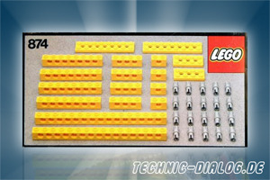 Lego 874 Yellow Beams with Connector Pegs