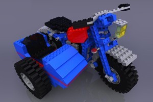 Lego 857 Motorrad mit Beiwagen